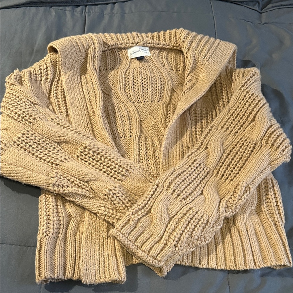 Universal Thread Chunky Knit Cardigan in Tan